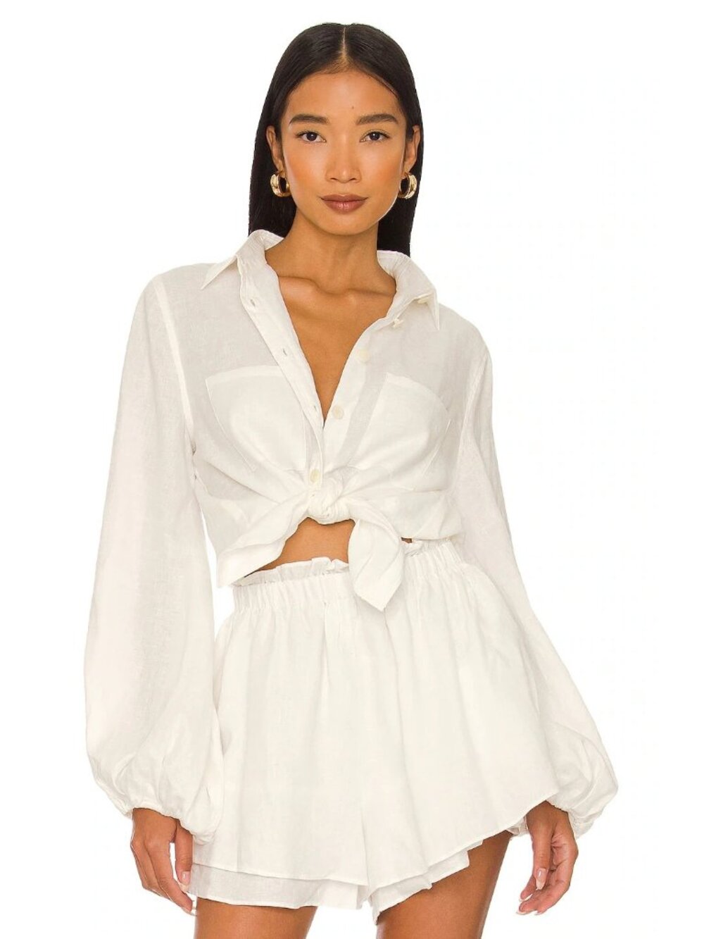 Sancia Jacinta Shirt in White Linen